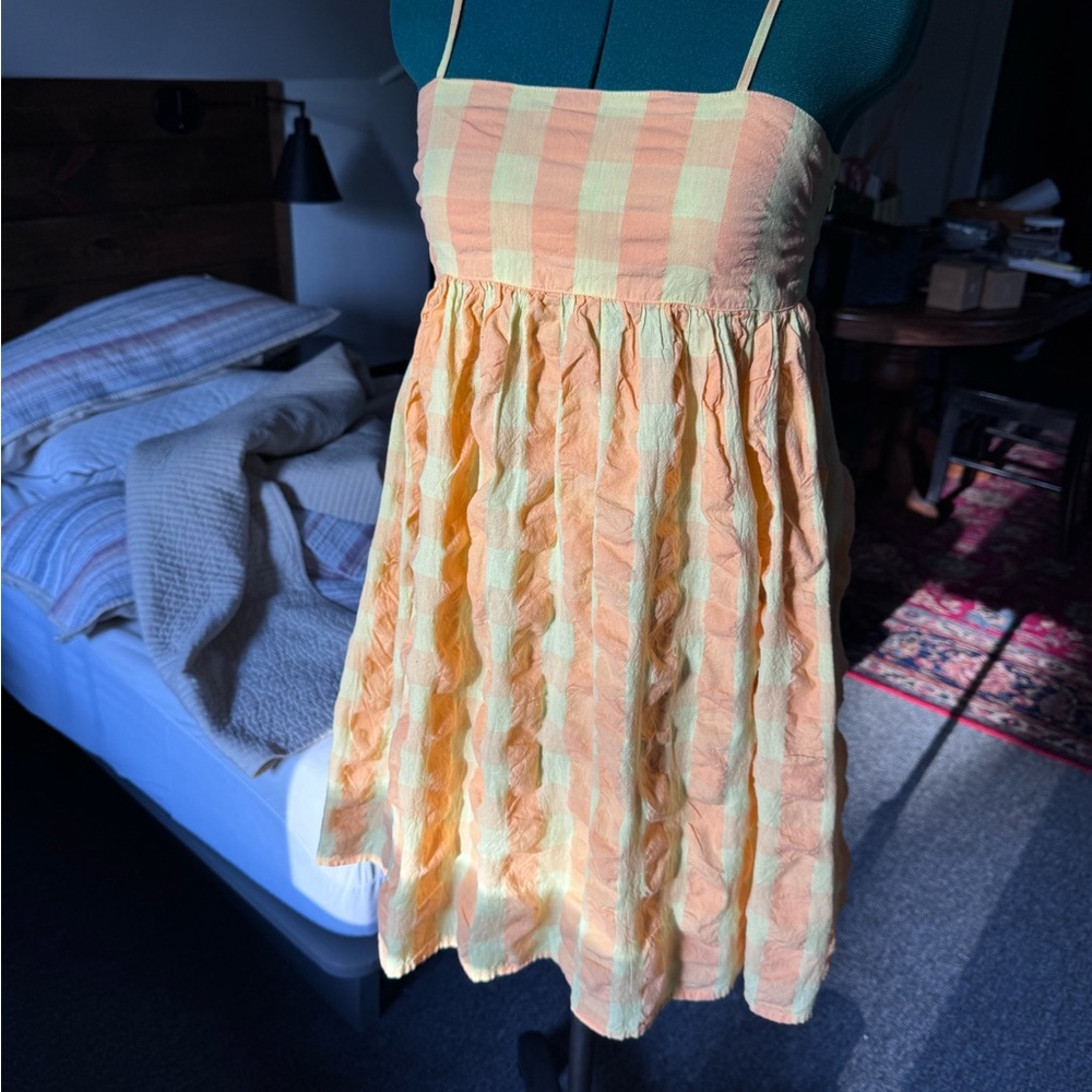 Yellow and Orange Checkered Sundress